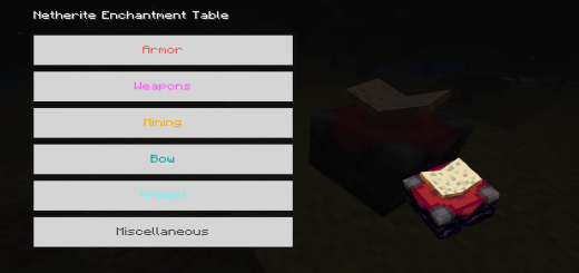 Addon: Netherite Enchantment Table Concept