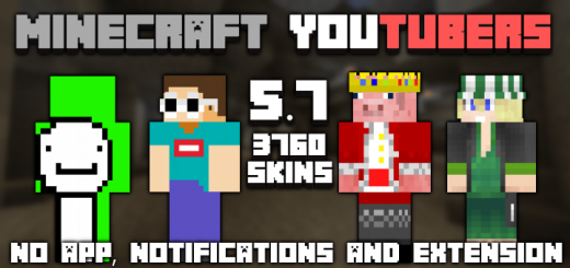 Minecraft YouTubers (3760 Skins)