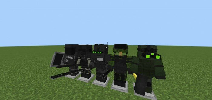 Download Addon: Ultimate Warfare Armors for Monecraft. Armors Mod.