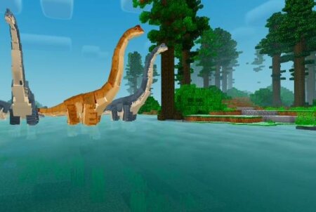 Brachiosaurus and baby