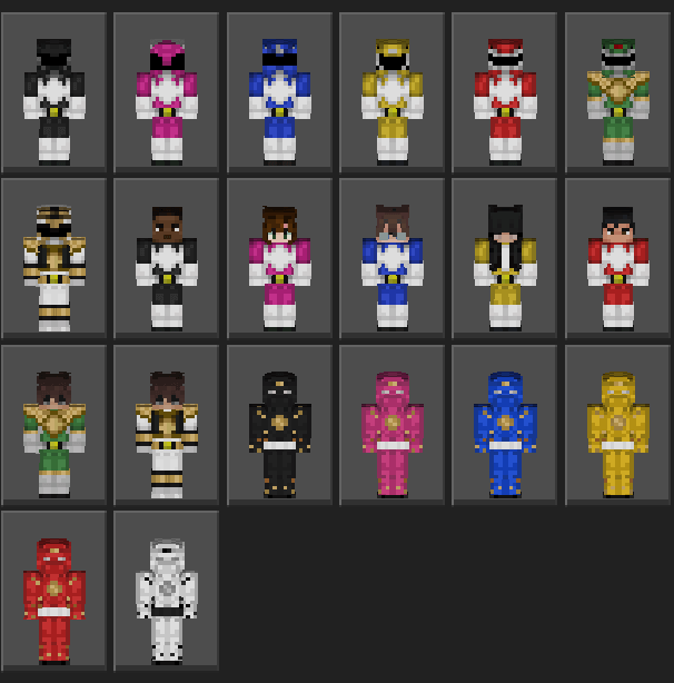 Power Rangers In Minecraft Download Mighty Morphin Power Rangers Skin Pack for Minecraft.