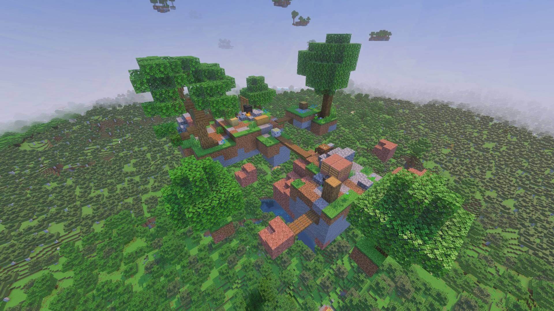 Небесные острова со структурами
