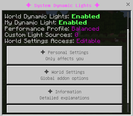 System Dynamic Lights 1