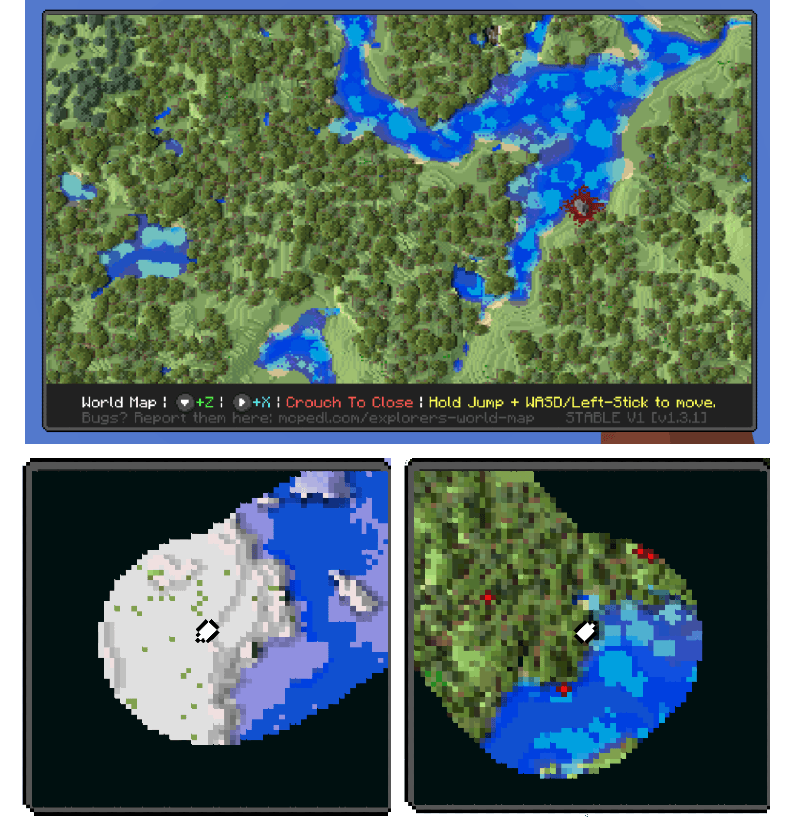 Explorer's World Map minimap and atlas