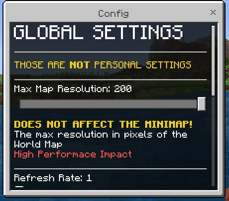 Global map settings